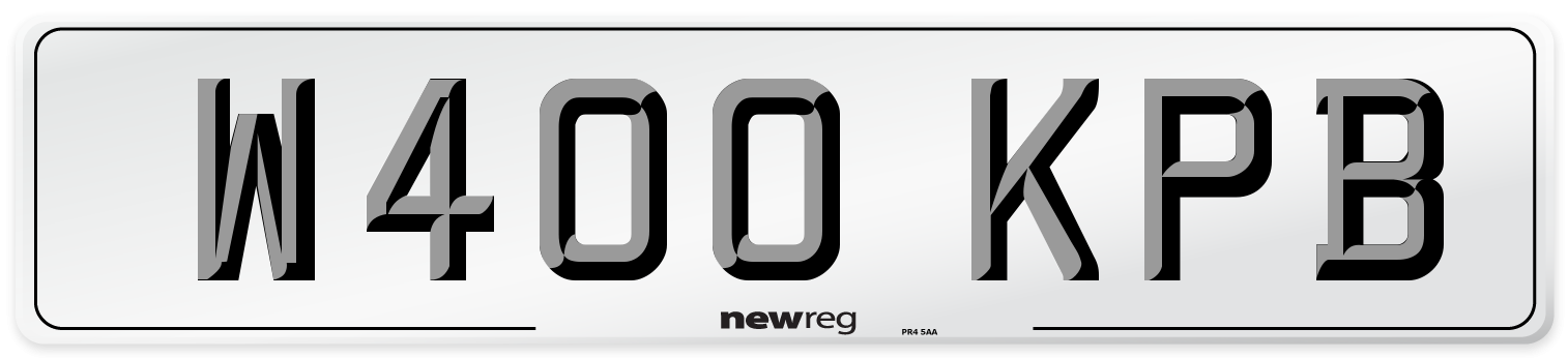 W400 KPB Number Plate from New Reg